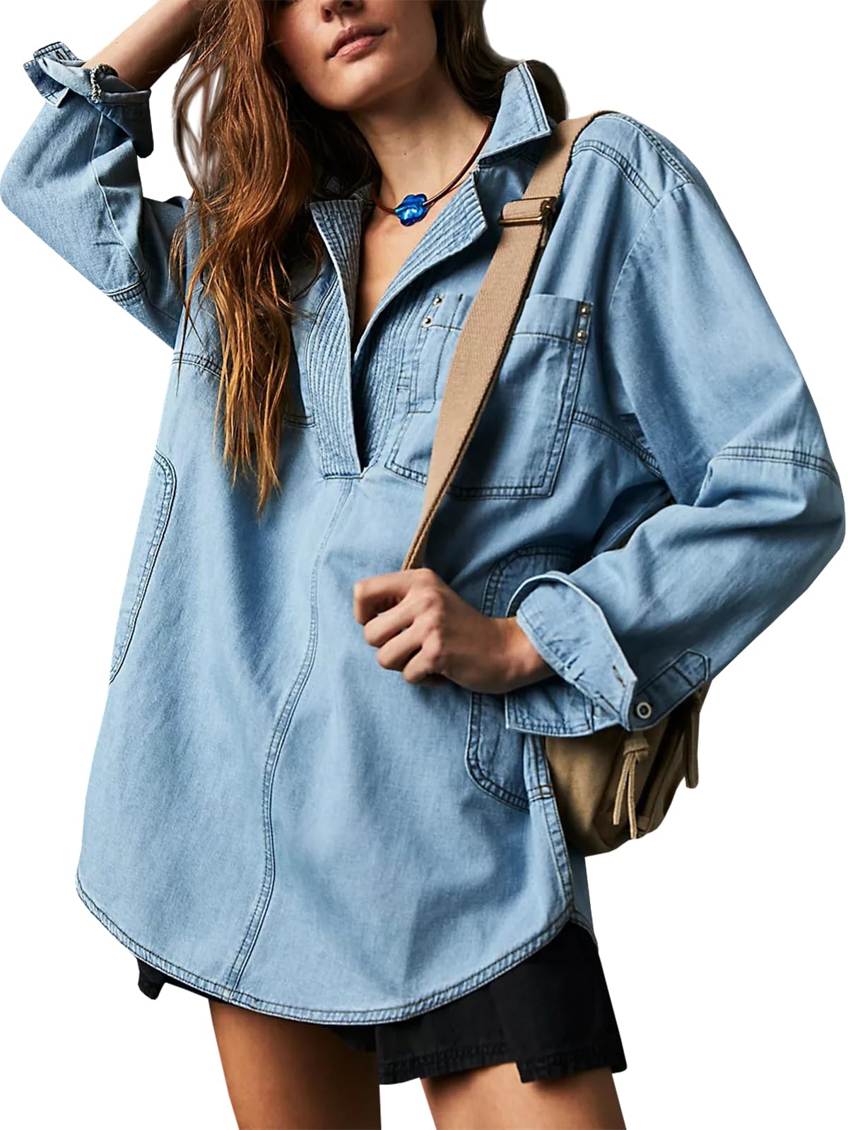 Davin™ Denim V-Neck Shirt