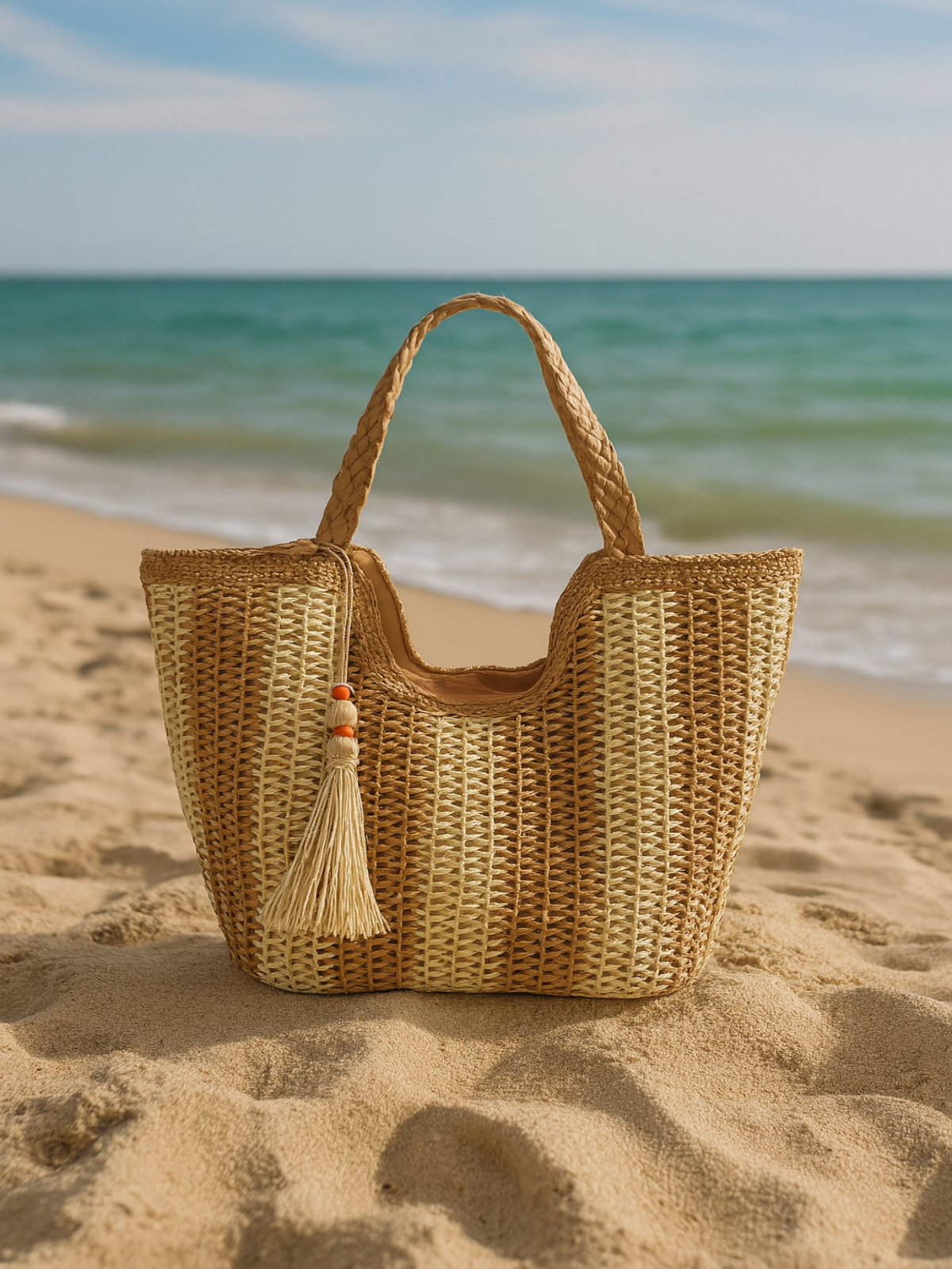 Leisure Straw Woven Carrier Bag