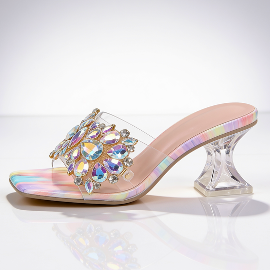 Francesca Jewel Heel - crystal cluster heel