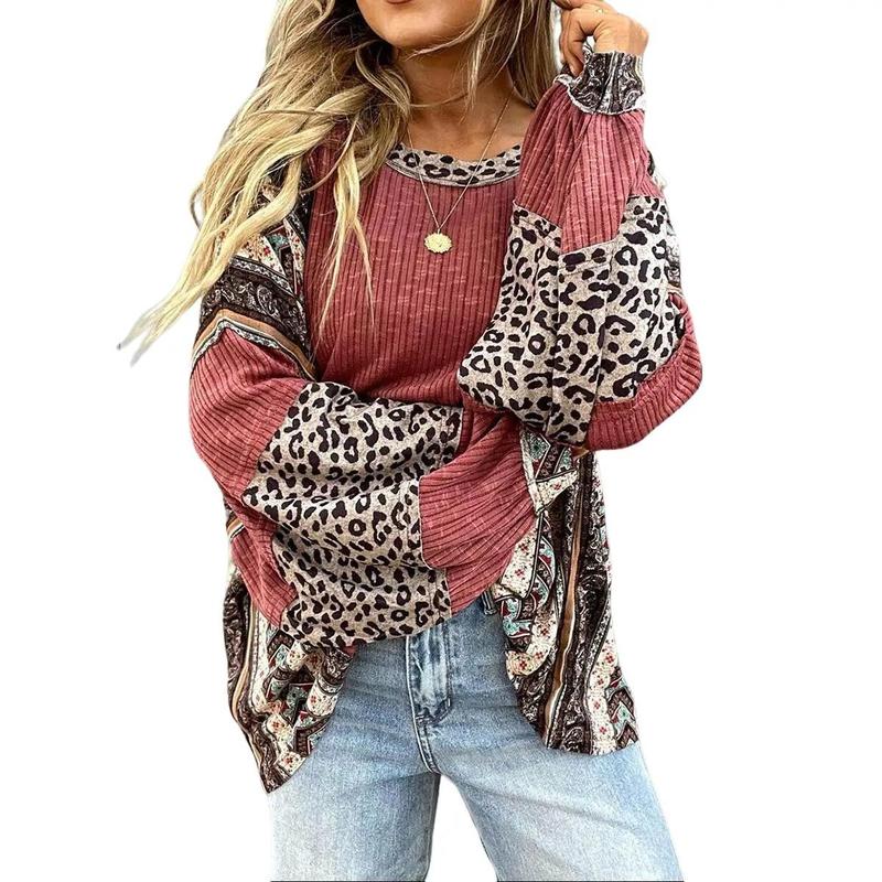 Retro Leopard Oversized Top