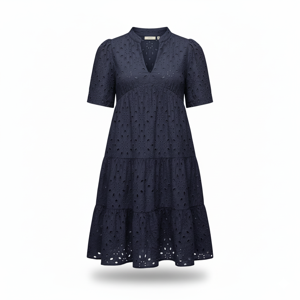 2025 Women’s Chic Hollow-Out Lace Ruffle Mini Dress