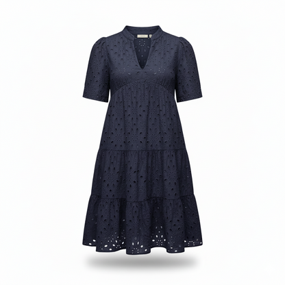 2025 Women’s Chic Hollow-Out Lace Ruffle Mini Dress