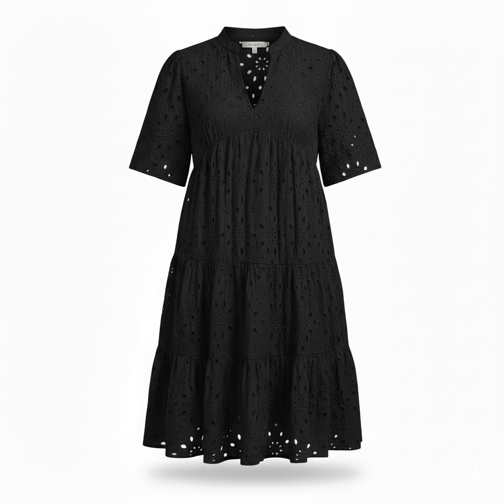 2025 Women’s Chic Hollow-Out Lace Ruffle Mini Dress