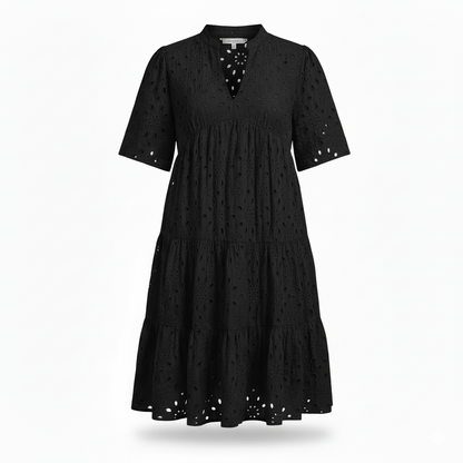 2025 Women’s Chic Hollow-Out Lace Ruffle Mini Dress