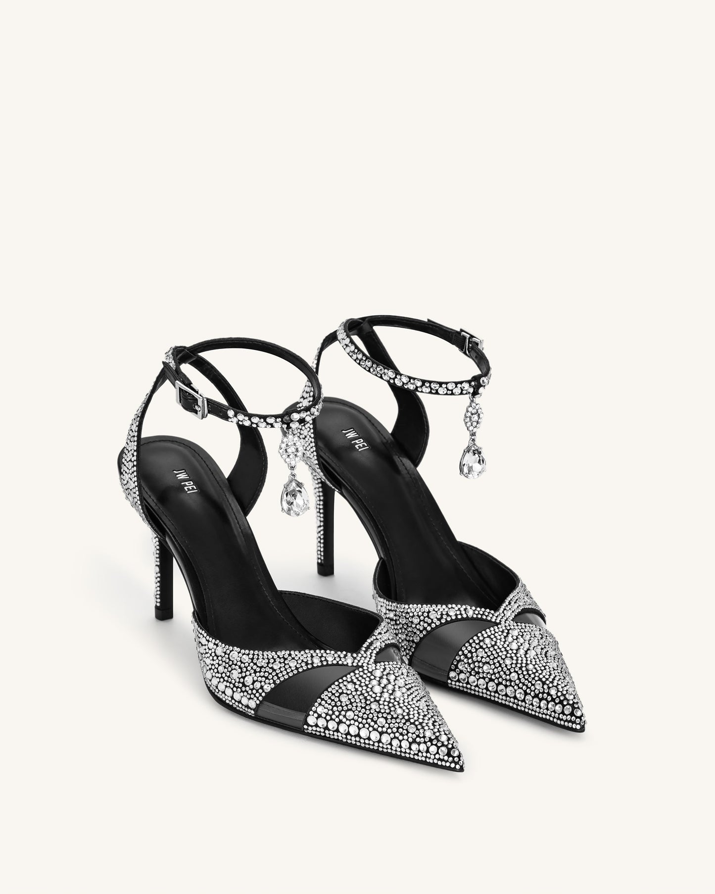 Haidi Artificial Crystal Pumps - Black Davin Luxe