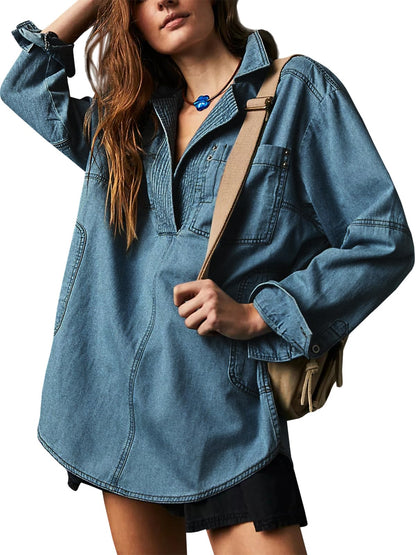 Davin™ Denim V-Neck Shirt