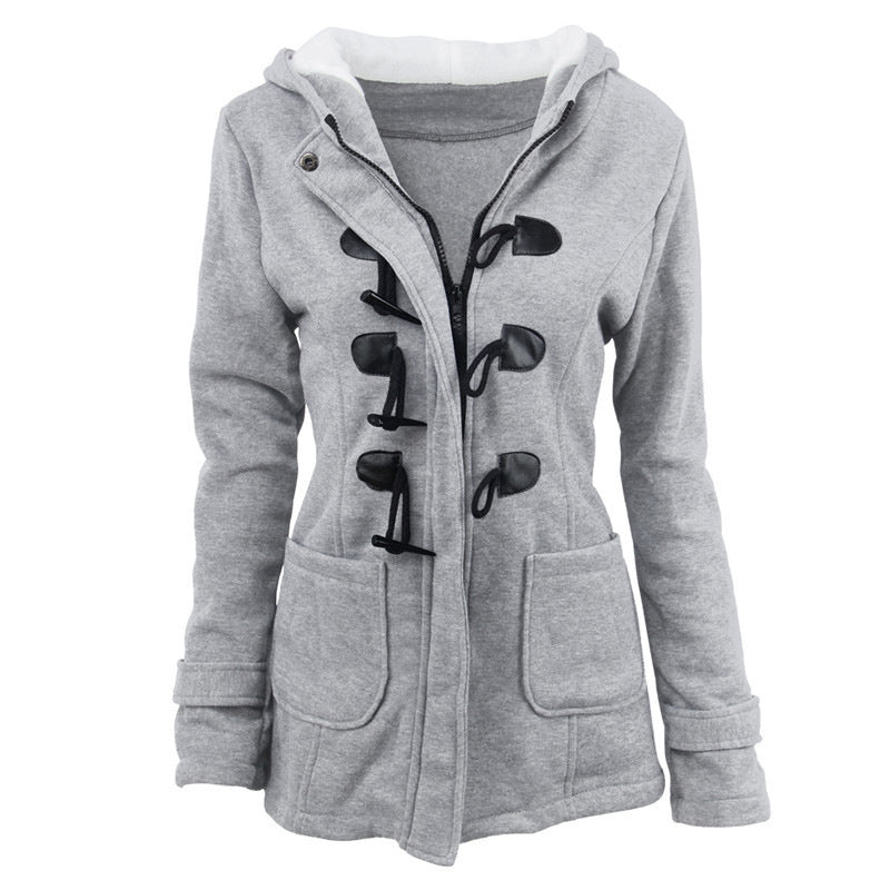 Livia™ Vintage Buckle Hooded Jacket Davin Luxe