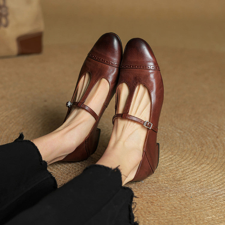 Miska Genuine Leather Flats