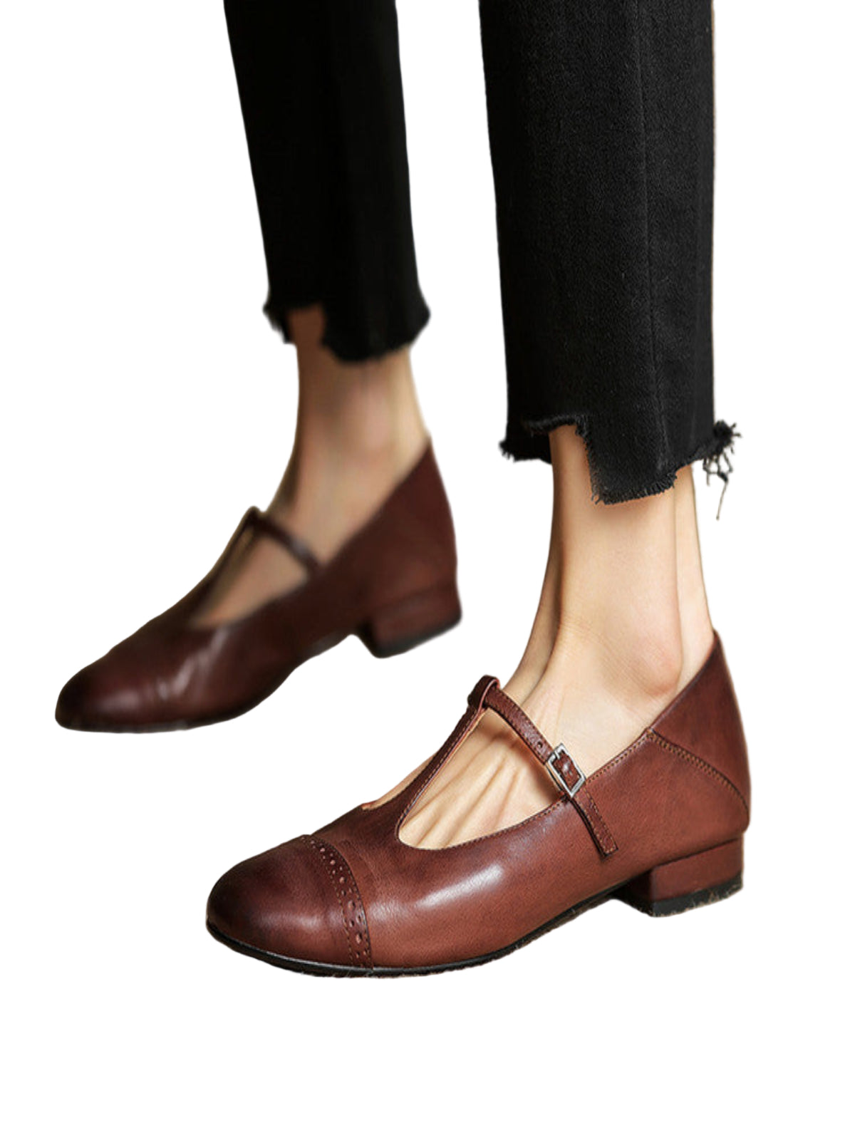 Miska Genuine Leather Flats