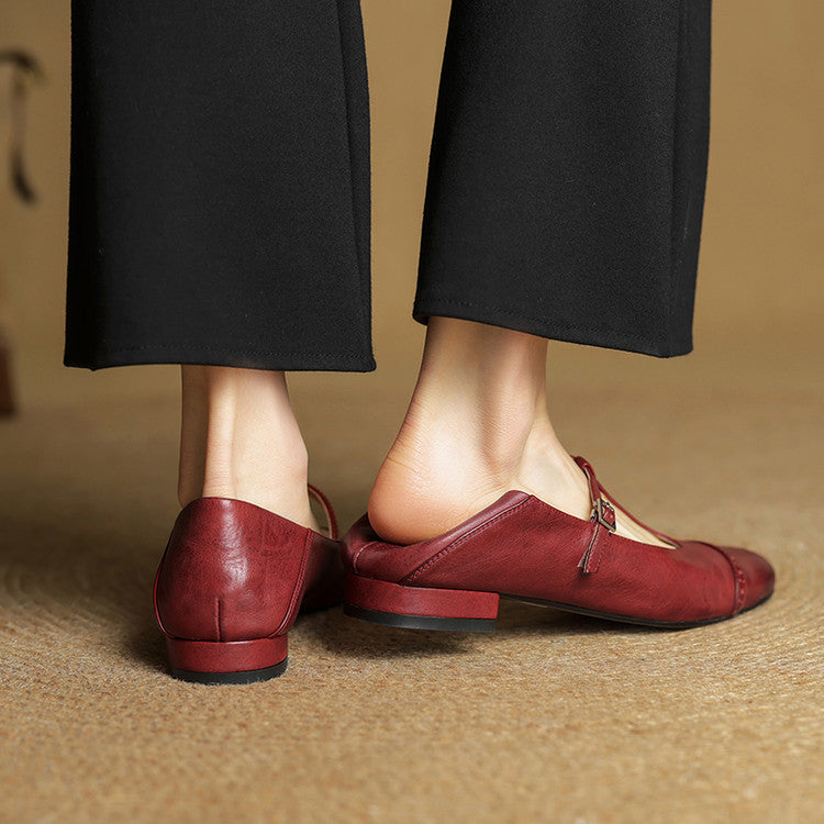 Miska Genuine Leather Flats