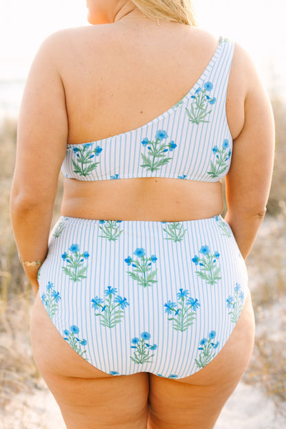 Poolside Petals Swim Bottom, Blue