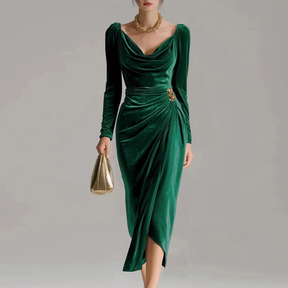 Luxe-Sylvana | Elegant Midi Dress
