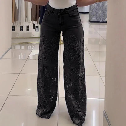 Bethania™ Floral Lace Denim Jeans