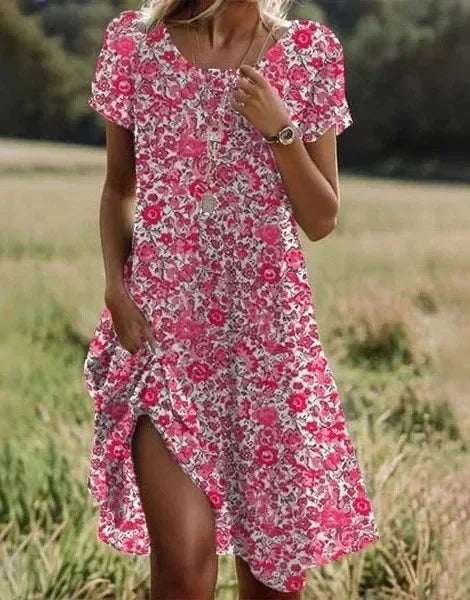 Mary | Short Sleeve Midi Dress