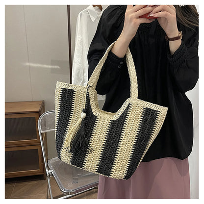 Leisure Straw Woven Carrier Bag