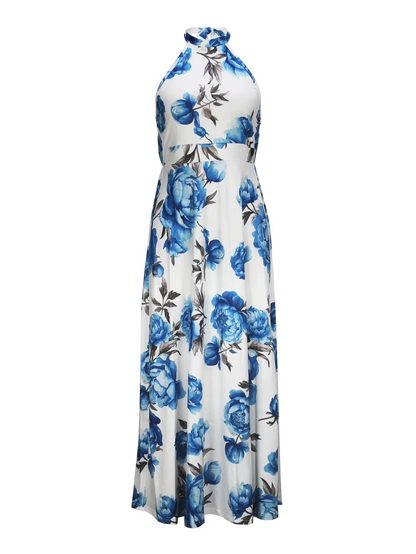 Blue Blossom Backless Maxi