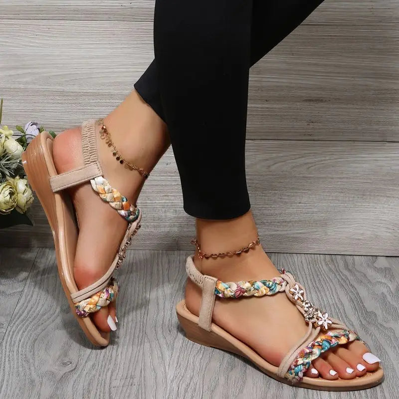 Nerelia - Braided Flat Sandals