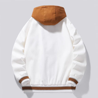 SUTTON HOODED VARSITY JACKET