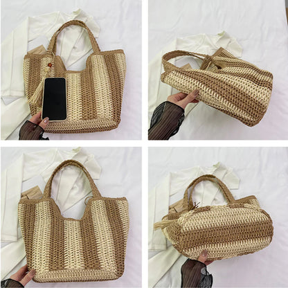 Leisure Straw Woven Carrier Bag