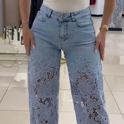 Bethania™ Floral Lace Denim Jeans