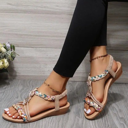 Nerelia - Braided Flat Sandals