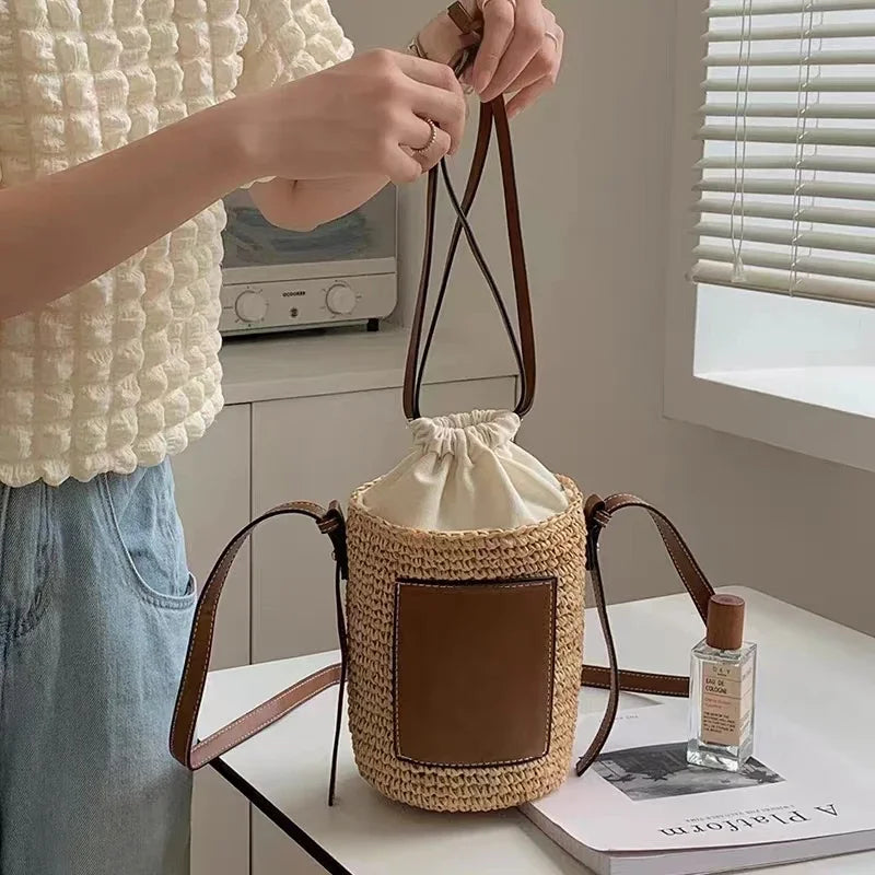 Drawstring Cylinder Women's Shopping Bags