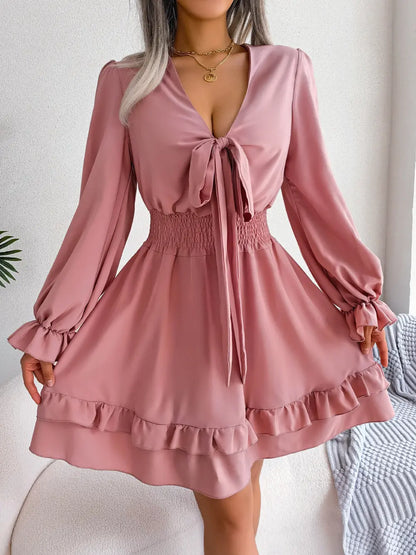 Summer Dresses V-neck Long Sleeve My Store