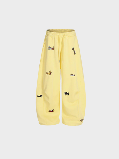 Amalfi® Embroidered Pup Barrel Sweatpants