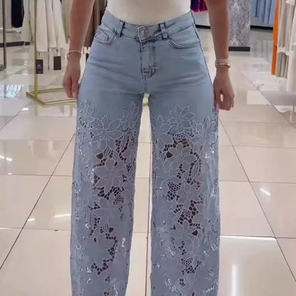 Bethania™ Floral Lace Denim Jeans