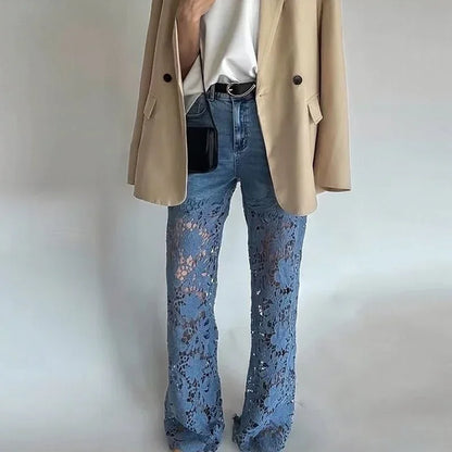Bethania™ Floral Lace Denim Jeans
