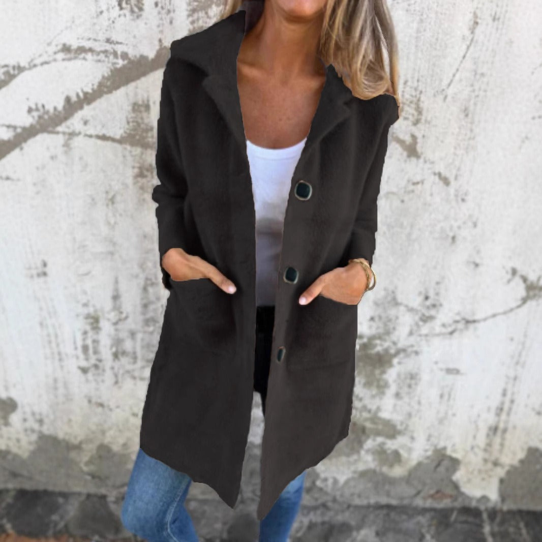 MARCE | Casual Single-Breasted Thick Coat with Lapels Davin luxe