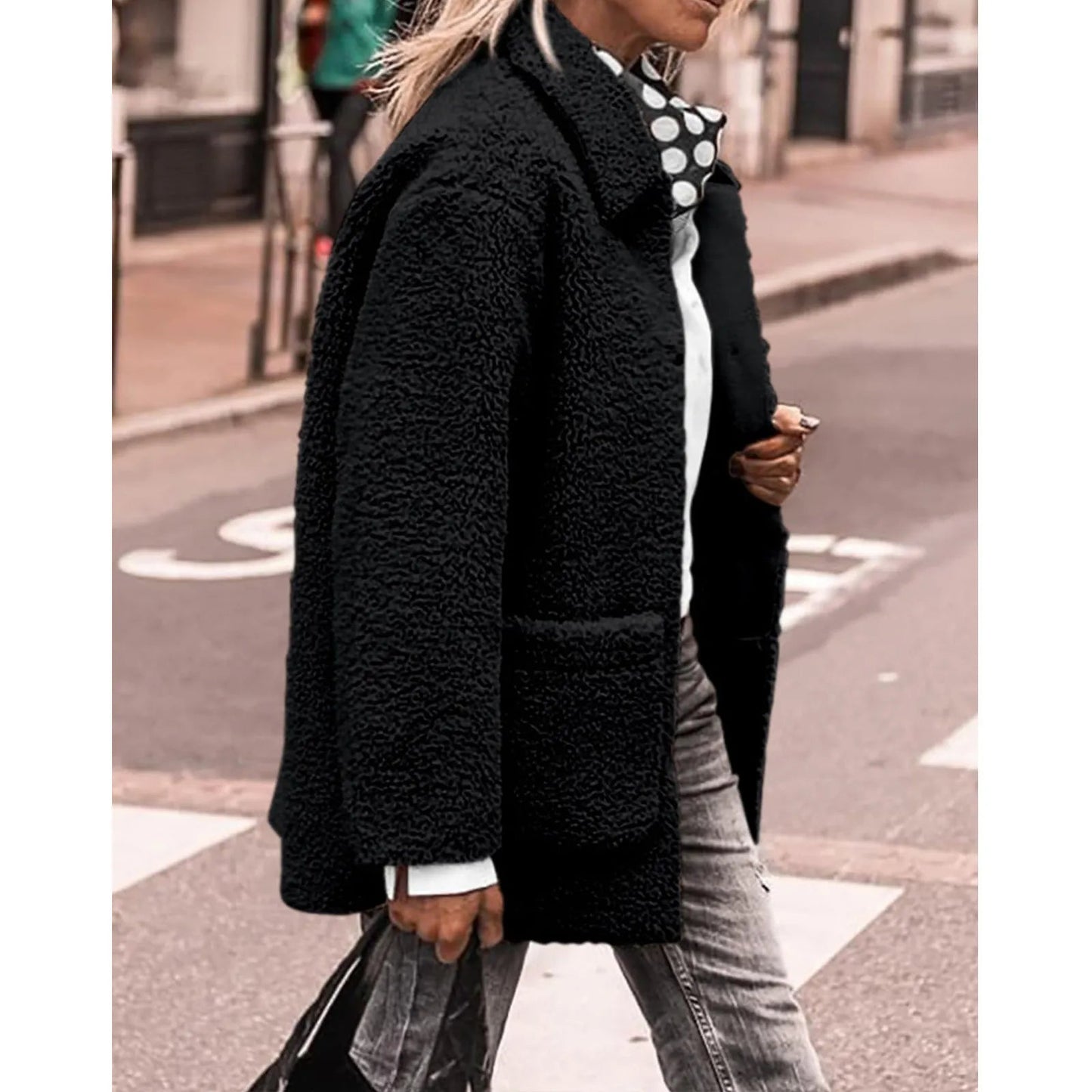 Cozy Button-Up Coat Davin lUXE