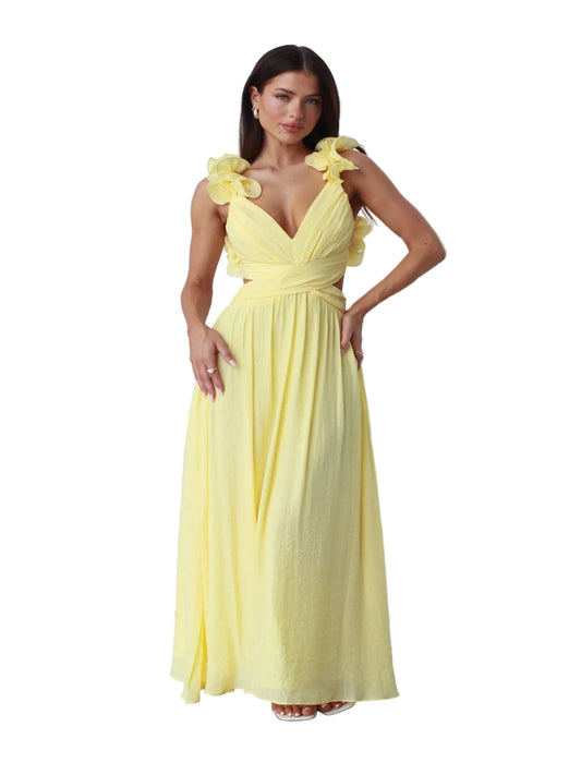 Elegant Dress With Deep V-Neck