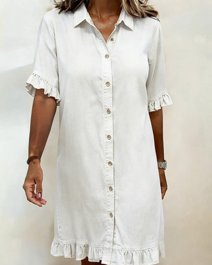 Elegant Ruched Denim Dress