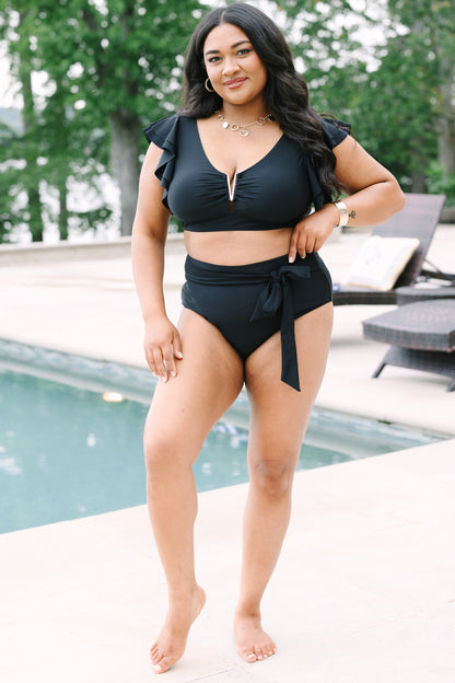Beach Babe Swim Bottom, Black
