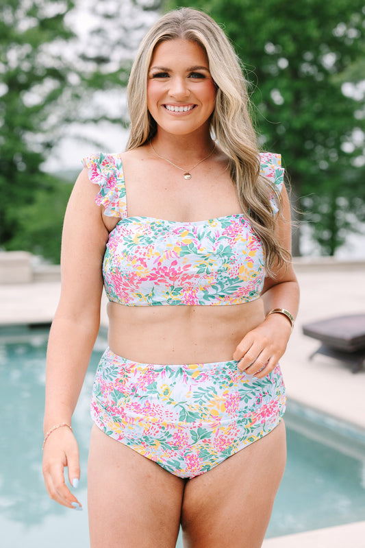 Beach Trip Swim Top, Floral Mix