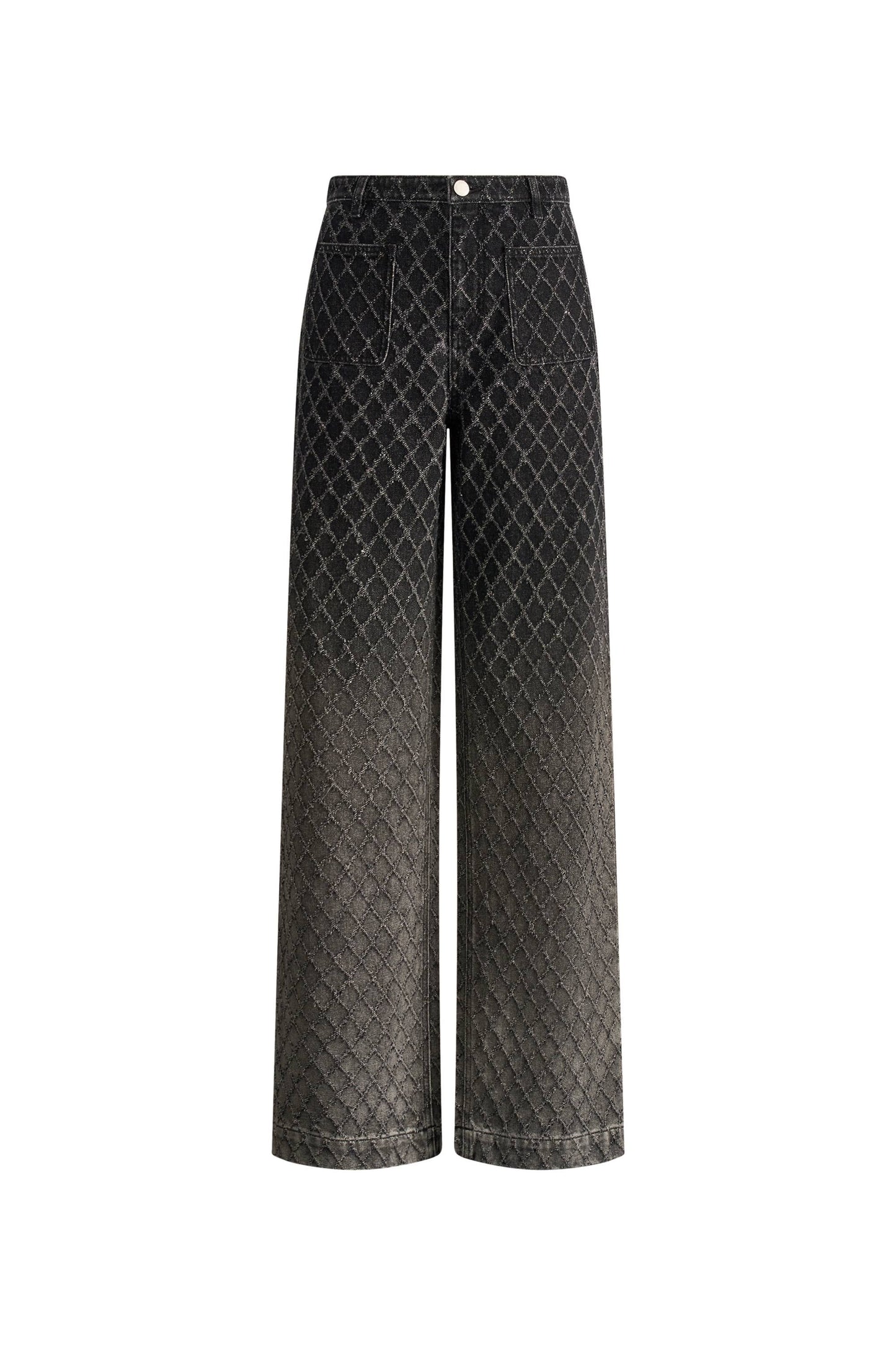 Natalie Gradient Straight Jeans in Crochet Denim Davin Luxe