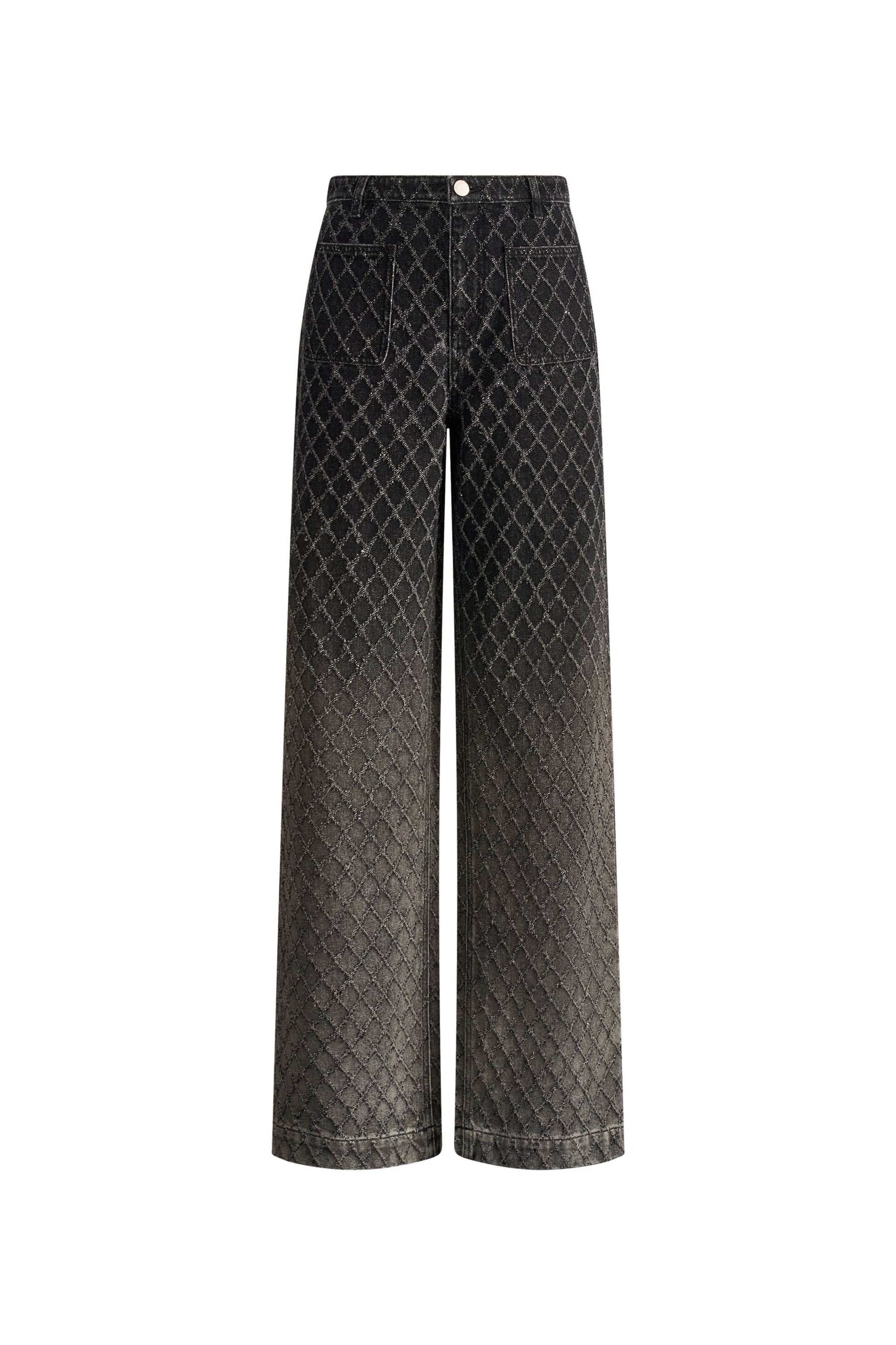 Natalie Gradient Straight Jeans in Crochet Denim Davin Luxe