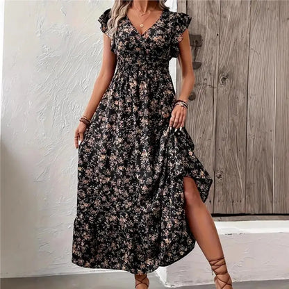 BloomAura™ Luxe Floral Maxi Dress