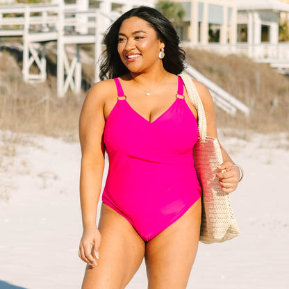 Blooming Beauty Swimsuit, Hot Pink
