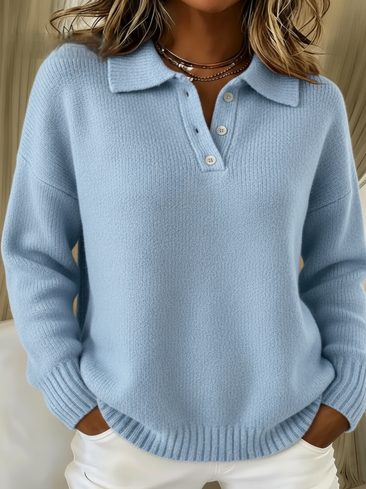 Classic Button Roll Neck Jumper