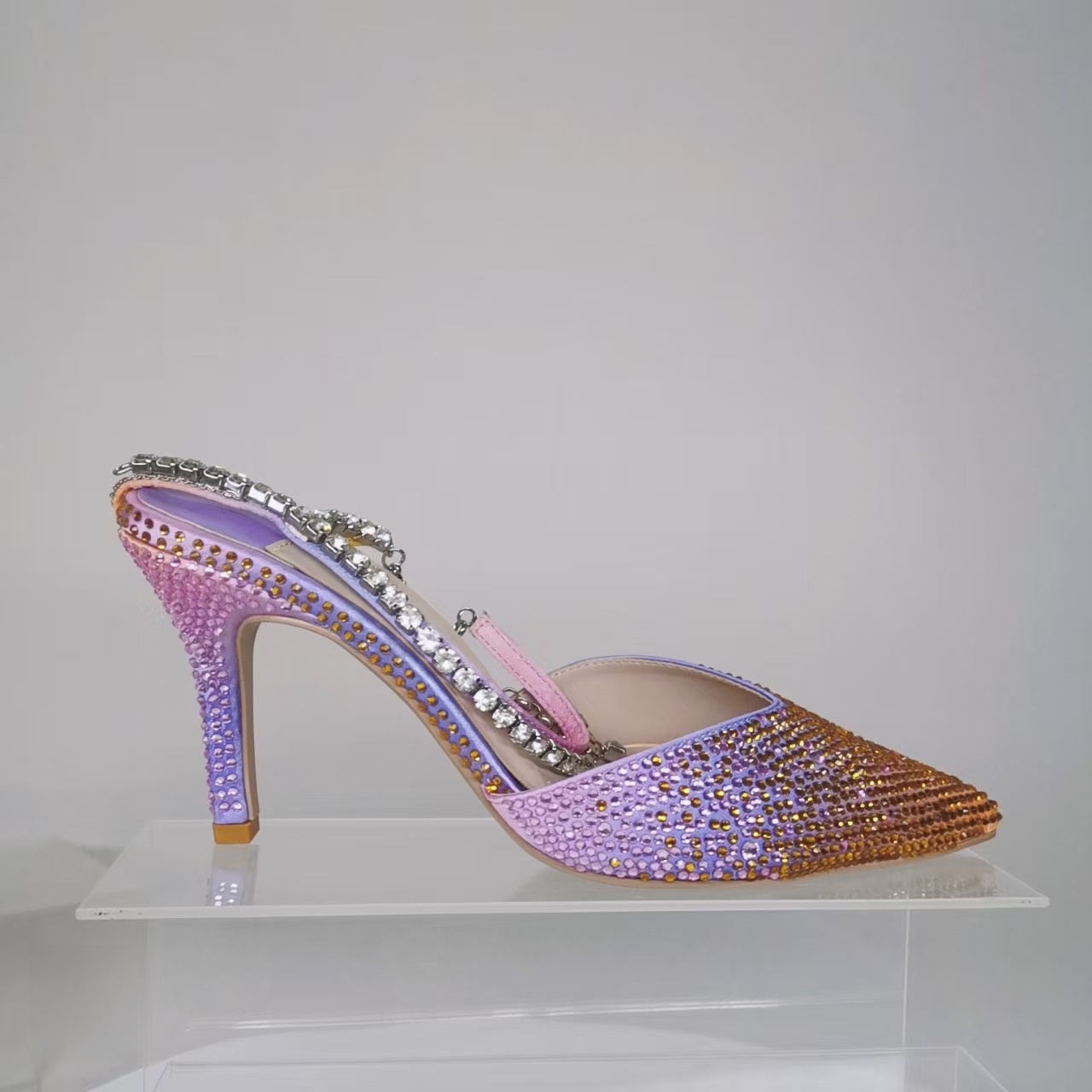 Womens Crystal Stiletto Evening Shoes