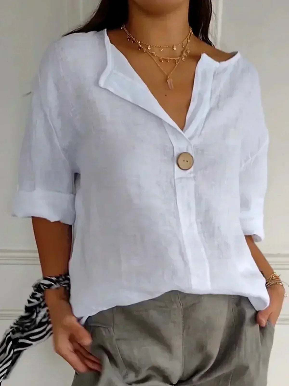 Maelira - Casual V-Neck Blouse