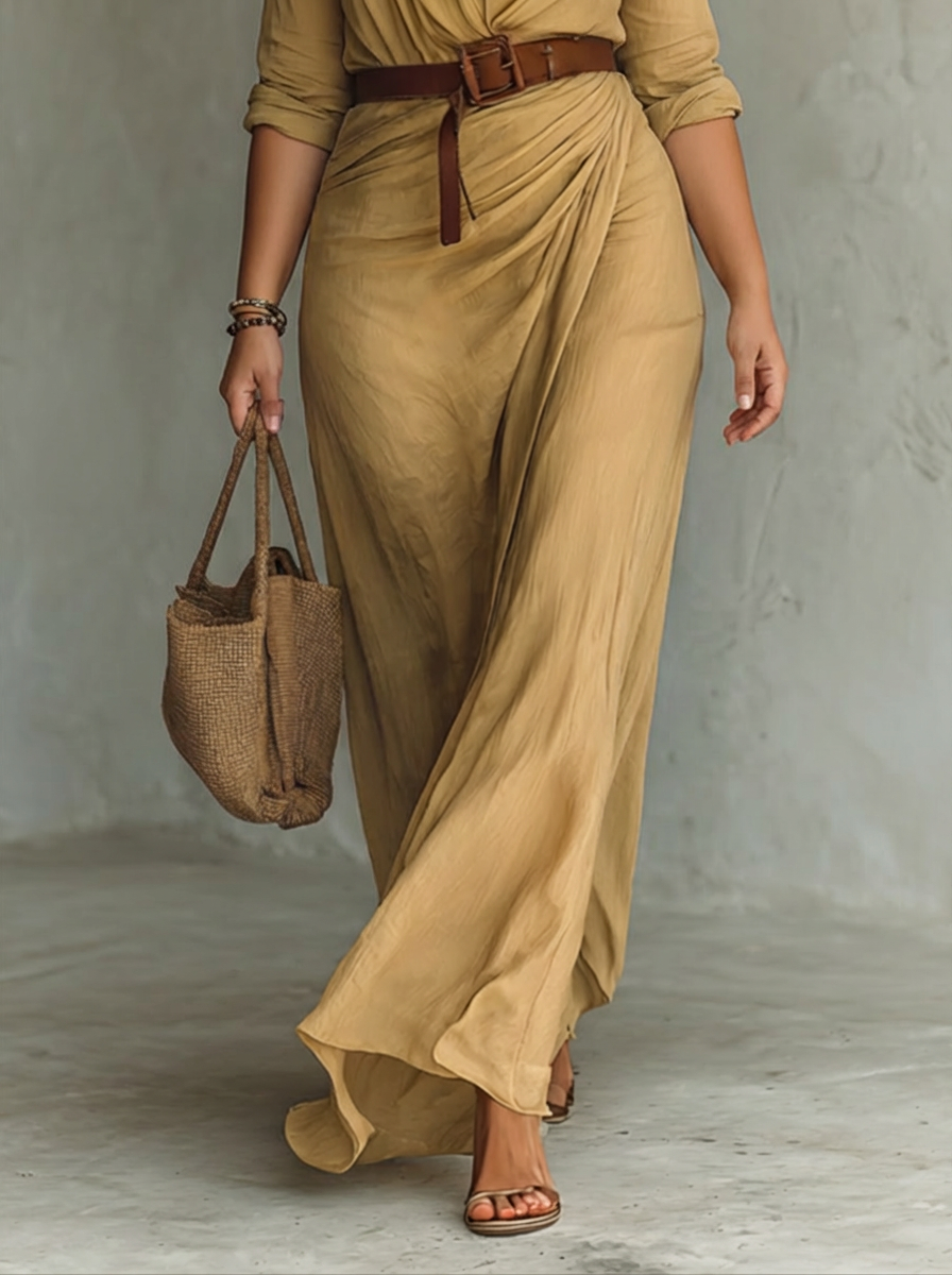 Eleanor Notched Collar Maxi Dress - Side view