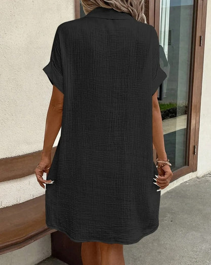 Monaco Button-Front Polo Shirt Dress
