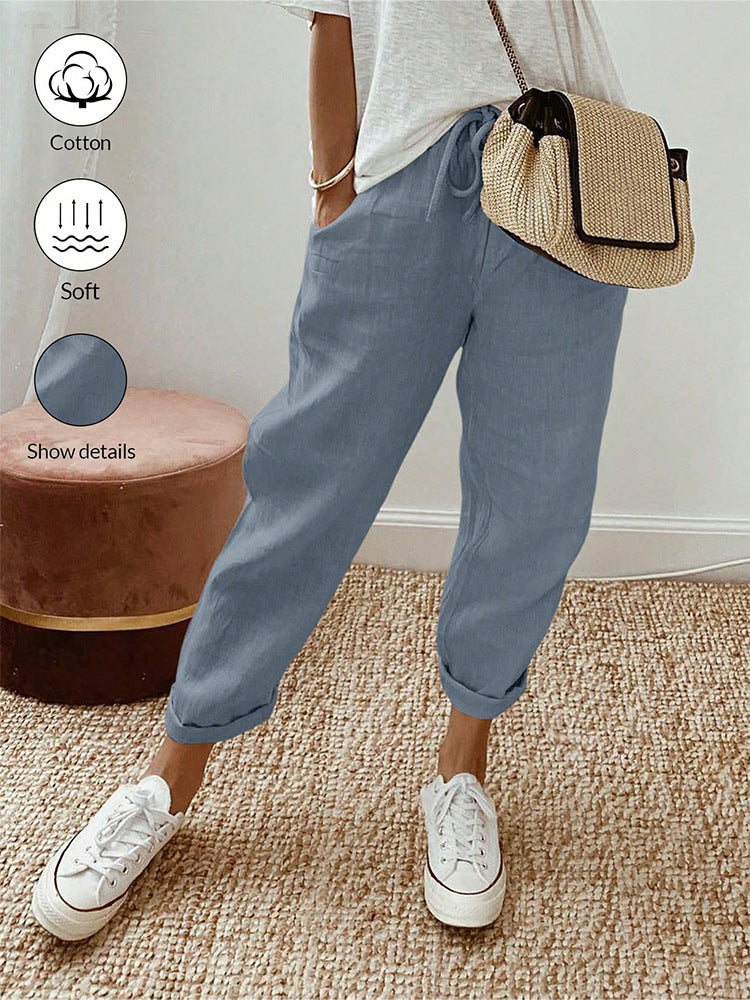 Cotton Linen Casual Trousers