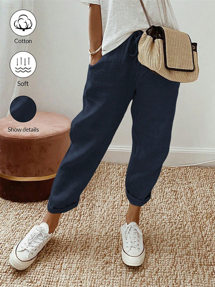 Cotton Linen Casual Trousers