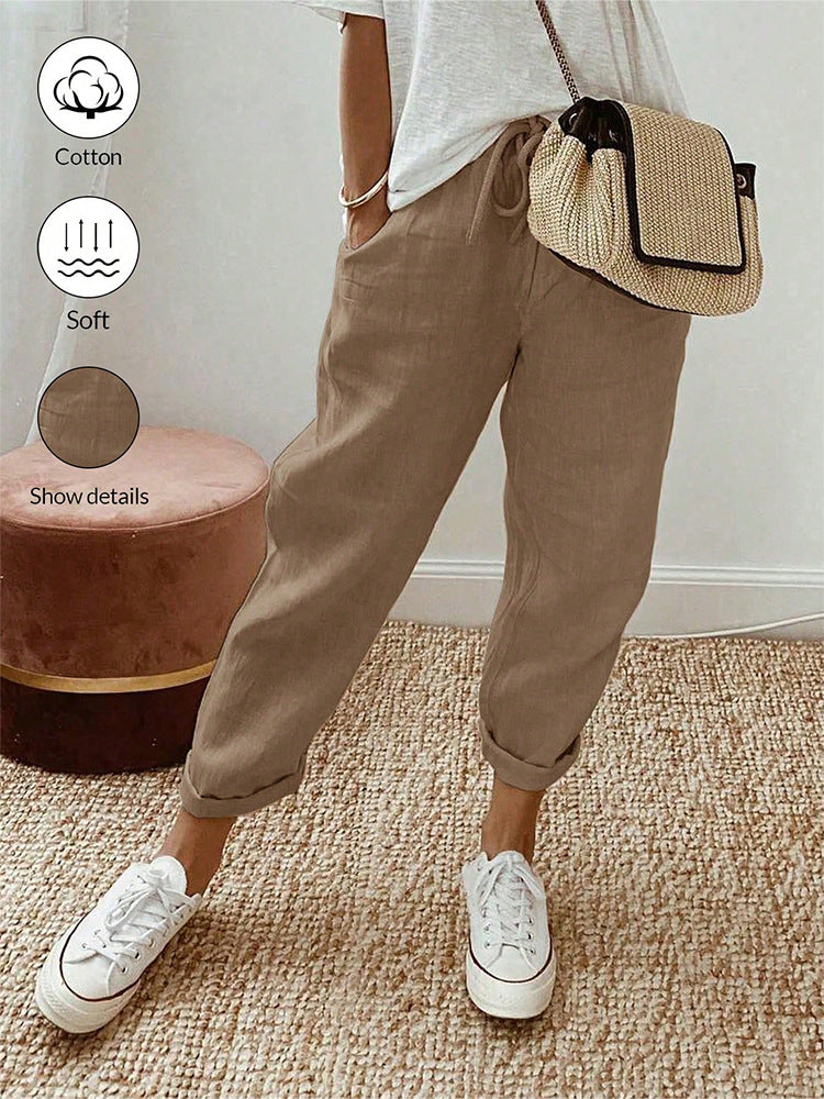 Cotton Linen Casual Trousers