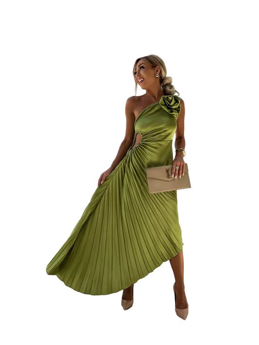 Flower One Shoulder Dress