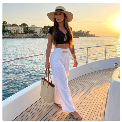 High-Waist Wide-Leg Trousers